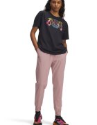 Under Armour Pantaloni de trening cu talie medie si logo discret - Roz prafuit