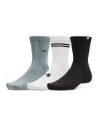 Under Armour Set de sosete lungi pentru fitness - 3 perechi - Alb/Negru/Gri