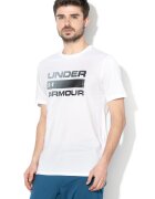 Under Armour Tricou cu logo Team Issue - Alb/Gri inchis