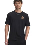 Under Armour Tricou din amestec de bumbac cu imprimeu pentru baschet - Negru