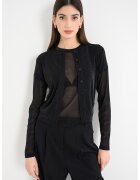 United Colors of Benetton Bluza cu insertii stralucitoare - Negru stins/Argintiu