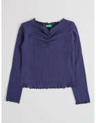 United Colors of Benetton Bluza cu terminatii valurite - Bleumarin