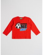 United Colors of Benetton Bluza din bumbac cu imprimeu grafic si element interactiv - Rosu/Negru
