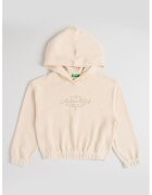 United Colors of Benetton Hanorac lejer cu broderie text - Alb fildes