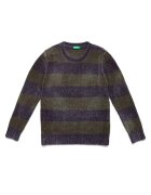 United Colors of Benetton Pulover copii Benetton - dungi - albastru-verde - poliester - set 1-2 ani -