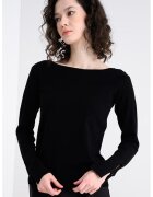 United Colors of Benetton Pulover cu decolteu barcuta - Negru