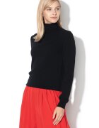 United Colors of Benetton Pulover de lana virgina cu guler inalt - Negru