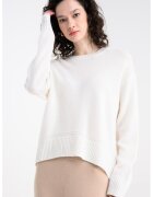 United Colors of Benetton Pulover din amestec de lana cu maneci cazute - Alb