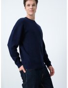 United Colors of Benetton Pulover din amestec de lana cu model uni - Bleumarin
