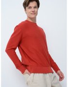 United Colors of Benetton Pulover lejer din amestec de bumbac cu terminatii striate - Caramiziu