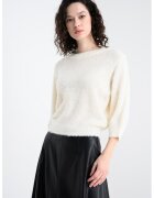 United Colors of Benetton Pulover pufos din amestec de mohair - Alb fildes