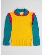 United Colors of Benetton Pulover tricotat fin - Fucsia/Galben sofran/Verde aquamarin