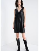United Colors of Benetton Rochie de piele ecologica cu decolteu in V - Negru