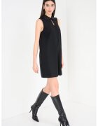 United Colors of Benetton Rochie scurta cu aplicatie din strasuri pe guler - fara maneci - Negru