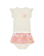 United Colors of Benetton Set tricou si pantaloni scurti fete 3O7SAK015 - Bej