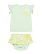 United Colors of Benetton Set tricou si pantaloni scurti fete 3O7SAK015 - Bumbac - Bej