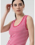 United Colors of Benetton Top cu model in dungi - Alb/Fucsia