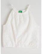 United Colors of Benetton Top din dantela cu decolteu american - Alb