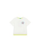 United Colors of Benetton Tricou baieti 3SLUG10JF - Bumbac - Ecru - Ecru