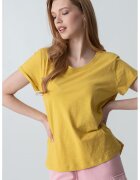 United Colors of Benetton Tricou cu decolteu rotund - Galben mustar