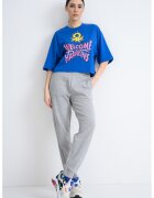 United Colors of Benetton Tricou lejer de bumbac cu imprimeu text - Albastru royal