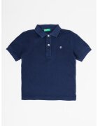 United Colors of Benetton Tricou polo din bumbac pique cu aplicatie logo discreta - Bleumarin