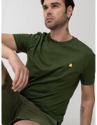 United Colors of Benetton Tricou regular fit cu decolteu la baza gatului - Verde englez
