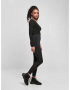 Urban Classics Colanti cu segmente laterale din plasa si talie inalta - Negru