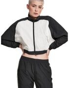 Urban Classics Jacheta crop cu model colorblock - Alb/Negru
