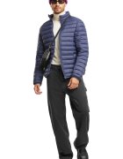 Urban Classics Jacheta matlasata cu fermoar - Bleumarin