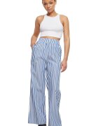 Urban Classics Pantaloni cu talie inalta si model in dungi - Alb/Albastru