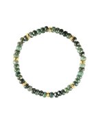 US Polo ASSN Bratara cu margele de agat - Verde/Auriu