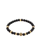 US Polo ASSN Bratara elastica cu pietre de onix - Negru/Auriu