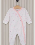 US Polo ASSN Salopeta de bumbac cu inimi - Alb/Roz