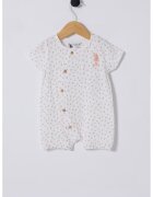 US Polo ASSN Salopeta din amestec de bumbac cu imprimeu - Alb/Bej inchis
