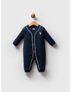 US Polo ASSN Salopeta din bumbac cu logo - Alb/Bleumarin
