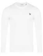 US Polo ASSN Tricou barbatesc alb cu maneca lunga SARP - Alb