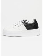 Valentino Pantofi sport de piele cu doua nuante - Alb/Negru
