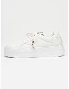 Valentino Pantofi sport flatform de piele - Alb optic