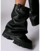 Vanilla Bocanci Mooncrush piele bizonata neagra cu manson Marime:
