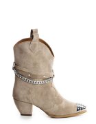 Vanilla Botine cowboy din piele intoarsa - cu tinte Caron