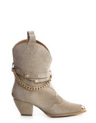 Vanilla Ciocate Bushra piele intoarsa nude de dama cu accesorii aurii