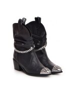 Vanilla Ciocate Metallic Monarch piele bizonata neagra cu varf metalic mare