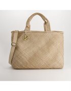 Venezia Geanta crossbody dama - piele naturala - bej - 34x45x14cm - inaltime manere 43cm