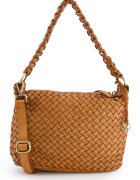 Venezia Geanta crossbody din piele naturala - maro - 23x38x12cm - cu 2 buzunare interioare - curea detasabila max 60cm