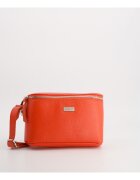 Venezia Geanta crossbody din piele naturala - rosie - 13x25x5cm - cu un compartiment interior - cu elemente argintii.