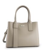 Venezia Geanta dama Shopper - piele naturala - 3 compartimente - bej - 34x26x16cm