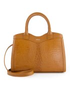 Venezia Geanta de dama Bucket - piele naturala - 33x25x8cm - cu 3 compartimente interioare - curea detasabila 114cm - Maro