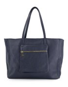 Venezia Geanta shopper din piele naturala granat - 37x29x13cm - cu un buzunar exterior - manere de 52cm