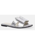 Venezia Papuci din piele cu aplicatie decorativa tip funda